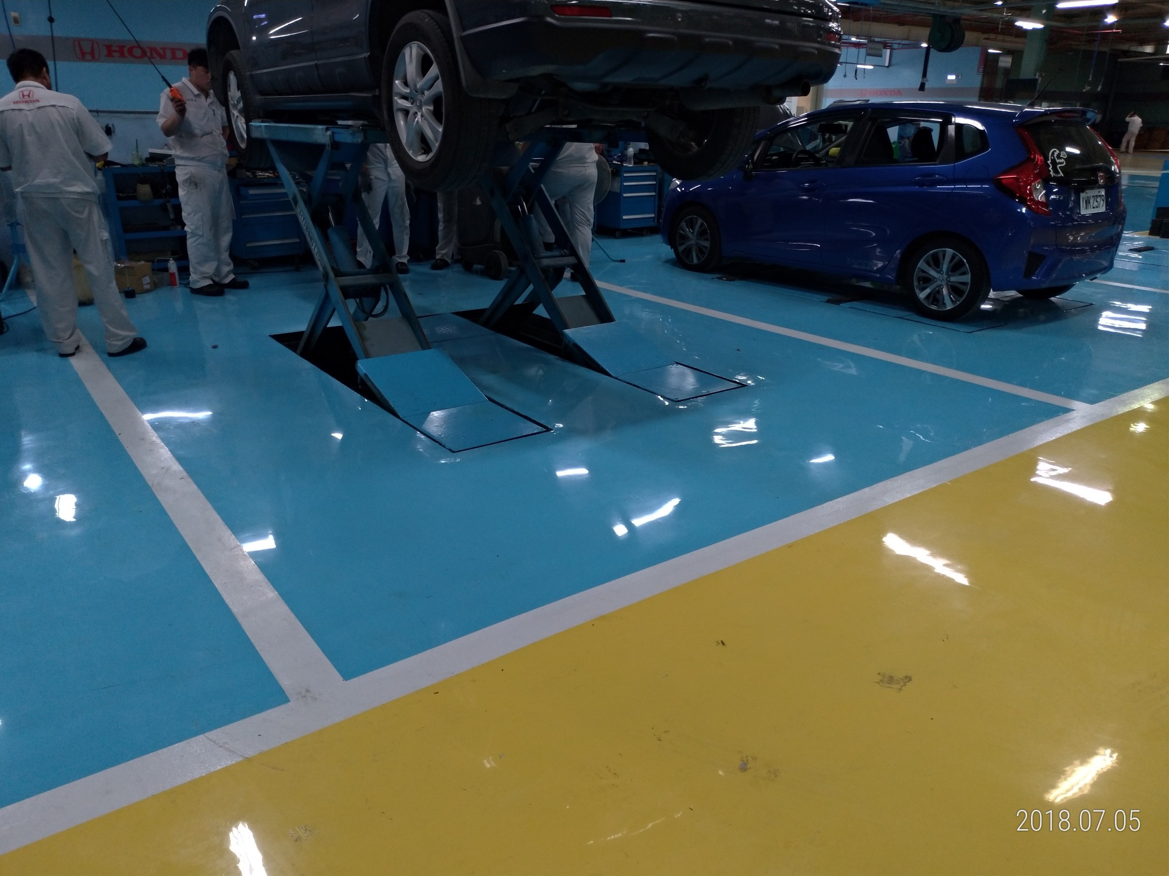 HONDA汽車中壢保養廠EPOXY環氧樹脂地坪整修工程